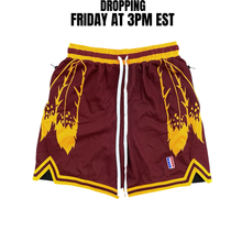 Load image into Gallery viewer, MEAST SHORTS (TWO-TONE BURGUNDY)
