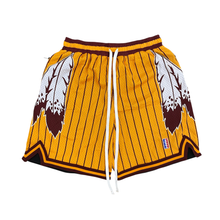 Load image into Gallery viewer, MEAST SHORTS (GOLD PINSTRIPES)
